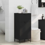 vidaXL Dulap de Baie Negru 39,5 x 36 x 88 cm Lemn compozit & Metal