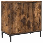 vidaXL Dulap pentru Chiuveta de Baie cu depozitare Stejar fumuriu