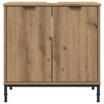 vidaXL Dulap pentru Chiuveta de Baie cu depozitare Stejar Artizanal