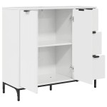 vidaXL Bufet Alb foarte lucios 89.5 x 33 x 82 cm Lemn compozit