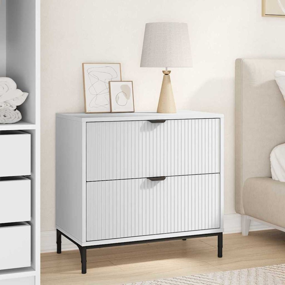 vidaXL Noptieră cu sertar Alb 63.5 x 36 x 61 cm Lemn compozit