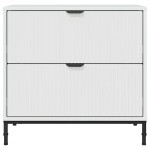 vidaXL Noptieră Alb foarte lucios 63.5 x 36 x 61 cm Lemn compozit