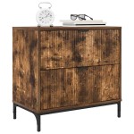 vidaXL Noptieră Stejar afumat 63.5 x 36 x 61 cm Lemn compozit