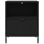 vidaXL Noptieră cu sertar Negru 49 x 36 x 61 cm Lemn compozit