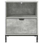 vidaXL Noptieră cu sertar Gri beton 49 x 36 x 61 cm Lemn compozit