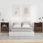vidaXL Mese de noptieră cu sertar 2 pcs Stejar brun 49 x 36 x 61 cm