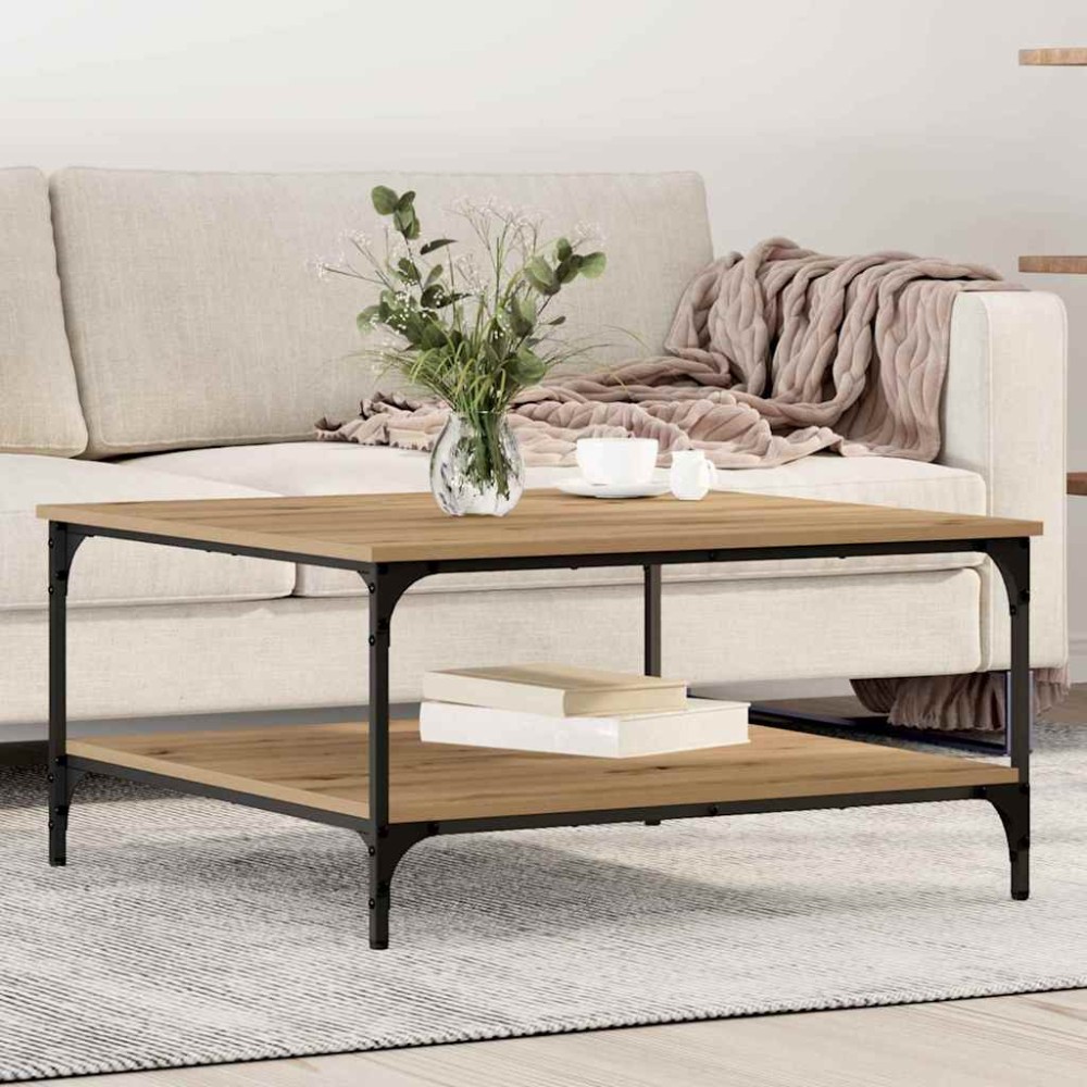 vidaXL Masă de cafea stejar artizanal 80 x 80 x 40 cm Lemn compozit