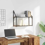 vidaXL Raft de perete cu raft Lemn vechi 60 x 21 x 51 cm Lemn compozit