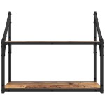 vidaXL Raft de perete cu raft Lemn vechi 60 x 21 x 51 cm Lemn compozit