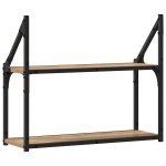 vidaXL Raft de perete stejar artizanal 60 x 21 x 51 cm Lemn compozit