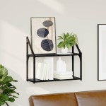 vidaXL Raft de perete Stejar negru 60 x 21 x 51 cm Lemn compozit