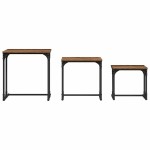vidaXL Masă de Cafea cu Tăvi Lăsate 3 pcs Lemn vechi 50.5 x 35 x 53 cm
