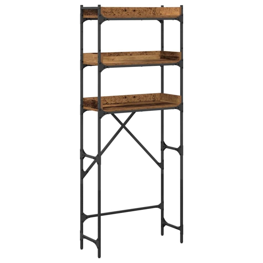 vidaXL Raft pentru mașină de spălat Lemn vechi 67 x 25 x 163 cm