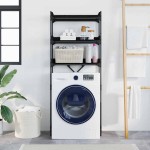 vidaXL Raft pentru mașină de spălat 67 x 25 x 163 cm Lemn compozit