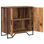 vidaXL Bufet cu raft cu depozitare cu ușă Maro 78 x 35.5 x 74.5 cm Lemn compozit vidaXL Bufet cu raft cu depozitare cu ușă Maro 78 x 35.5 x 74.5 cm Lemn compozit