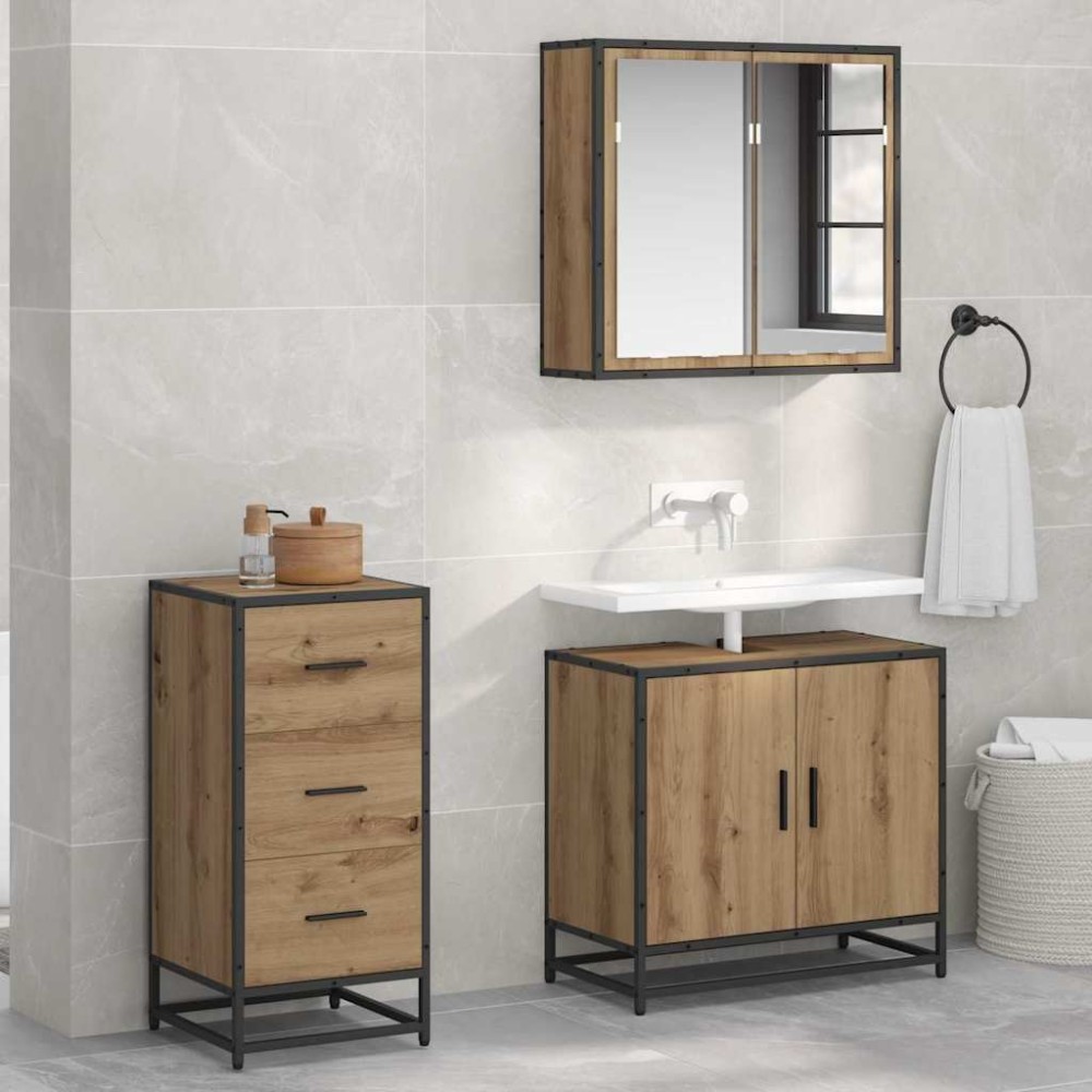 vidaXL Bufet stejar artizanal 35.5 x 35 x 76 cm Lemn compozit