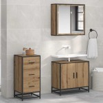 vidaXL Bufet stejar artizanal 35.5 x 35 x 76 cm Lemn compozit