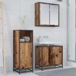 vidaXL Set de mobilier pentru baie Lemn Vechi 35 x 37,5 x 100 cm