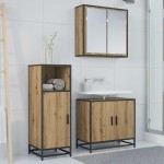 vidaXL Set de mobilier pentru baie Stejar Artizanal 35 x 37,5 x 100 cm