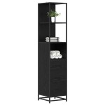 vidaXL Set de mobilier pentru baie Stejar Negru 35 x 37,5 x 166 cm