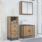 vidaXL Set de mobilier pentru baie Stejar Artizanal 35 x 37,5 x 100 cm