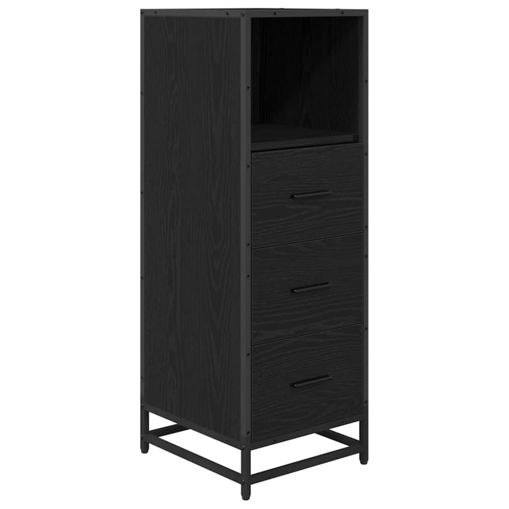 vidaXL Set de mobilier pentru baie Stejar Negru 35 x 37,5 x 100 cm