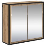 vidaXL Dulap cu oglindă pentru baie stejar artizanal 65 x 20 x 60 cm