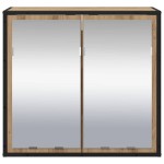 vidaXL Dulap cu oglindă pentru baie stejar artizanal 65 x 20 x 60 cm