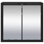 vidaXL Dulap cu oglindă pentru baie Stejar negru 65 x 20 x 60 cm