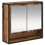 vidaXL Dulap cu oglindă pentru baie cu raft Lemn vechi 65 x 20 x 60 cm
