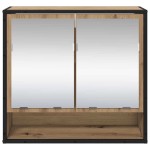 vidaXL Dulap cu oglindă pentru baie stejar artizanal 65 x 20 x 60 cm