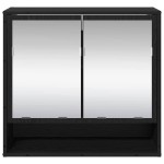 vidaXL Dulap cu oglindă pentru baie Stejar negru 65 x 20 x 60 cm