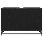 vidaXL Dulap de Baie cu ușă Stejar Negru 90 x 33 x 60 cm Lemn compozit