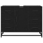 vidaXL Dulap de Baie cu ușă Stejar Negru 80 x 33 x 60 cm Lemn compozit