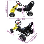 vidaXL Kart cu pedale Go Kart, galben