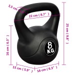 vidaXL Greutate tip bilă cu mâner Kettlebell, 8 kg vidaXL Greutate tip bilă cu mâner Kettlebell, 8 kg