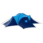 vidaXL Cort camping textil, 9 persoane, albastru închis și albastru vidaXL Cort camping textil, 9 persoane, albastru închis și albastru
