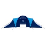 vidaXL Cort camping textil, 9 persoane, albastru închis și albastru vidaXL Cort camping textil, 9 persoane, albastru închis și albastru