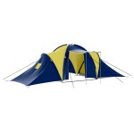 vidaXL Cort camping material textil, 9 persoane, albastru și galben vidaXL Cort camping material textil, 9 persoane, albastru și galben