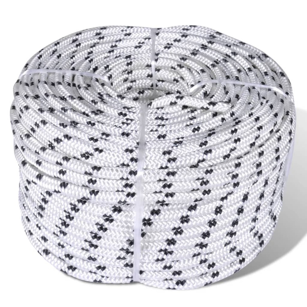 vidaXL Rolă frânghie împletită parâmă barcă, poliester, 12 mm x 50 m