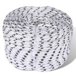 vidaXL Rolă frânghie împletită parâmă barcă, poliester, 12 mm x 50 m