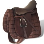 Set echitație cu șa 40,6 cm din piele naturală Maro Set echitație cu șa 40,6 cm din piele naturală Maro