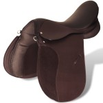 Set echitație cu șa 40,6 cm din piele naturală Maro Set echitație cu șa 40,6 cm din piele naturală Maro