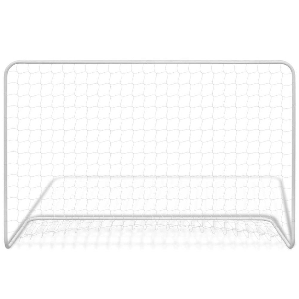vidaXL Poartă de fotbal cu plasă alb 182x61x122 cm oțel