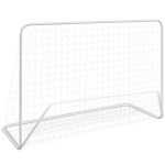 vidaXL Poartă de fotbal cu plasă alb 182x61x122 cm oțel vidaXL Poartă de fotbal cu plasă alb 182x61x122 cm oțel