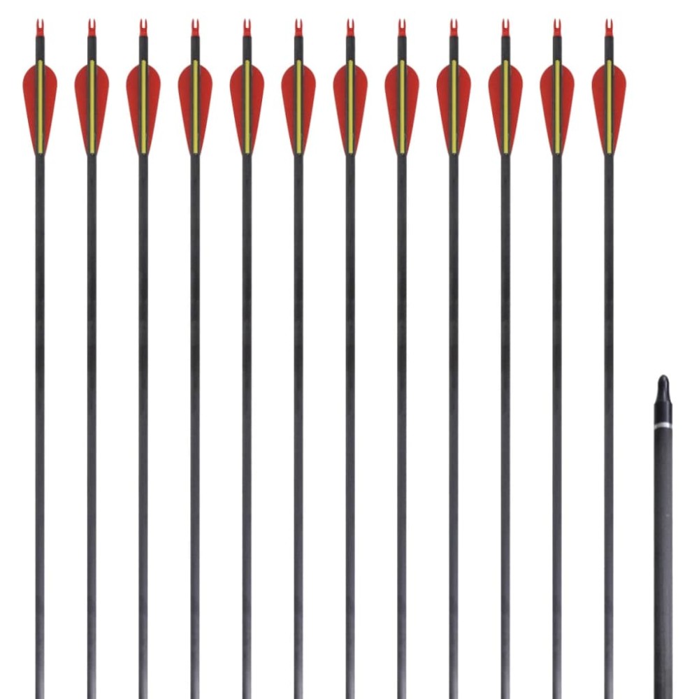 Săgeți standard arc recurv 30" 0,76 cm carbon 12 buc.