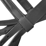 Căpăstru din piele cu frâu și strună, negru Căpăstru din piele cu frâu și strună, negru