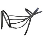 Căpăstru din piele cu frâu și strună, negru Căpăstru din piele cu frâu și strună, negru