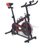 vidaXL Bicicletă antrenament fitness, cu senzor puls, negru și roșu vidaXL Bicicletă antrenament fitness, cu senzor puls, negru și roșu