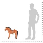 vidaXL Cal de jucărie din pluș în picioare, maro